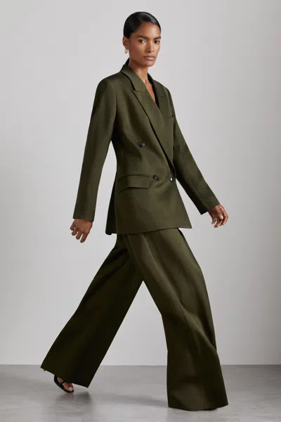 Reiss Green Atelier Double-breasted Crepe Suit Jacket