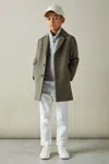 Reiss Green Smoke Junior Single Breasted Overcoat