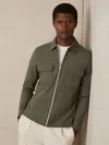 Reiss Green Technical Zip-through Overshirt In Green