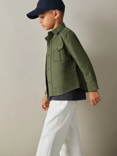 Reiss Green 9-13 Yrs Brushed 100% Cotton Shirt