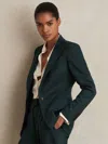Reiss Green Wool-blend Single-breasted Suit Blazer In Green