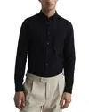 Reiss Black Slim-fit Button-down Collar Cotton Oxford Shirt In Black