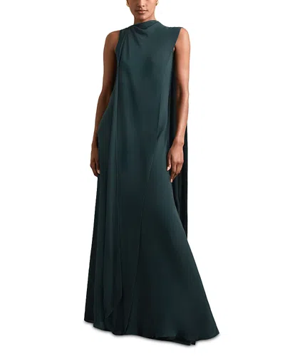 Reiss Greta Cape Back Dress In Green