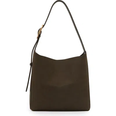 Reiss Greta Leather Shoulder Bag In Green