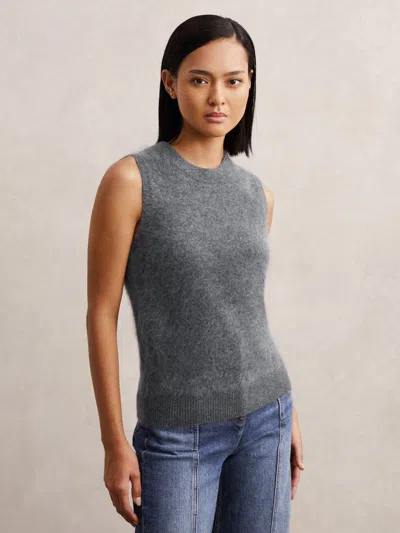 Reiss Grey 100% Brushed Cashmere Vest In Gray
