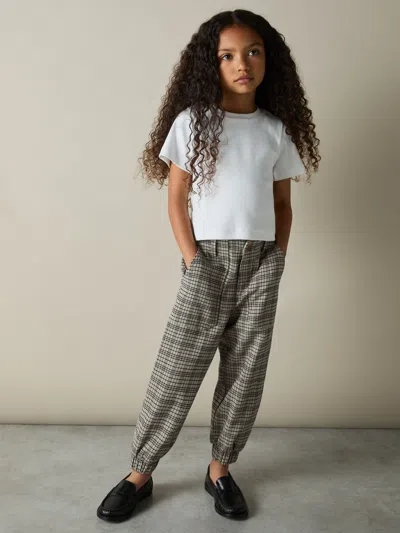 Reiss Grey Annika 4-9 Yrs Check Woven Joggers