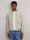 Reiss Grey Burnham Bomber Jacket In Neutral