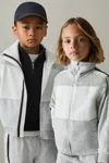 Reiss Grey 4-9 Yrs Velour Panelled Tracksuit Top In Grey