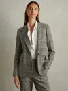 Reiss Grey Check Checked Slim Fit Suit Blazer