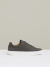 Reiss Grey Finley Leather Low-top Trainers In Gray