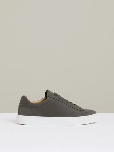 Reiss Grey Finley Leather Low-top Trainers In Gray