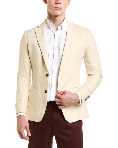 Reiss Grey Formal Linen Formal Jacket In Metallic