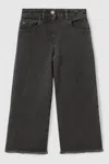 Reiss Grey Grayson Wide Leg Frayed Jeans In Grey