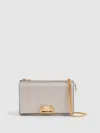 Reiss Grey Leather Chain Crossbody Bag In Gray