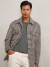 Reiss Grey Liam Houndstooth Wool-blend Houndstooth-check Overshirt In Multi