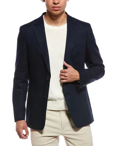 Reiss Grey Linen Formal Jacket In Blue
