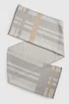 Reiss Grey Logo-embroidered Checked Scarf In Grey