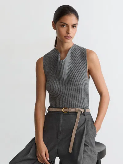 Reiss Grey Maggie Vest In Gray