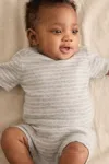 Reiss Grey Marl 100% Cashmere Stripe Top And Shorts Set In Grey Marl