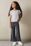 Reiss Grey Marl 4-9 Yrs Cotton-blend V-neck T-shirt In Grey Marl