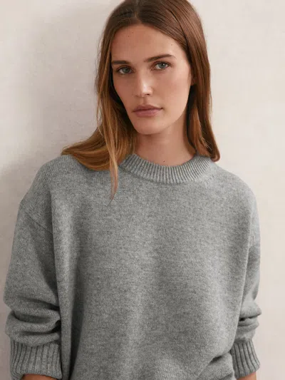 Reiss Grey Marl Ella Wool-cashmere Crew-neck Jumper