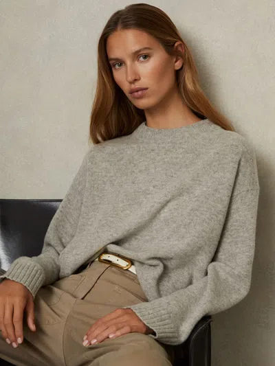 Reiss Grey Marl Wool Cashmere Crew Neck Jumper In Gray