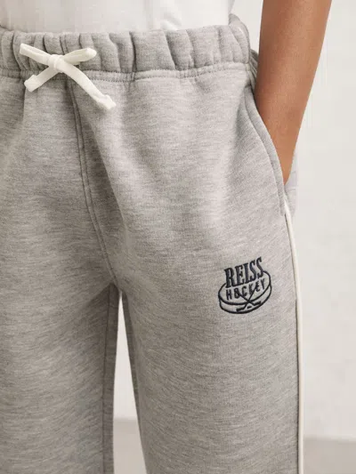 Reiss Grey Melange Joggers In Gray