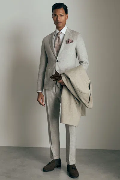 Reiss Grey Melange Atelier Single-breasted Suit Jacket