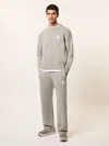 Reiss Grey Melange Monogram Wool Wide-leg Knitted Joggers In Multi