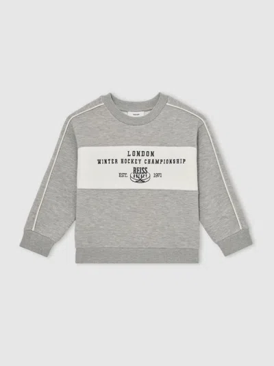 Reiss Kids' Grey Melange Sweatshirt In Gray