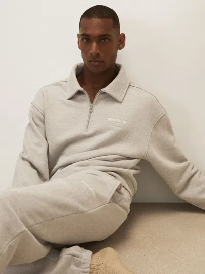 Reiss Grey Melange Unisex Fit Royal Ballet Zip Sweatshirt In Gray