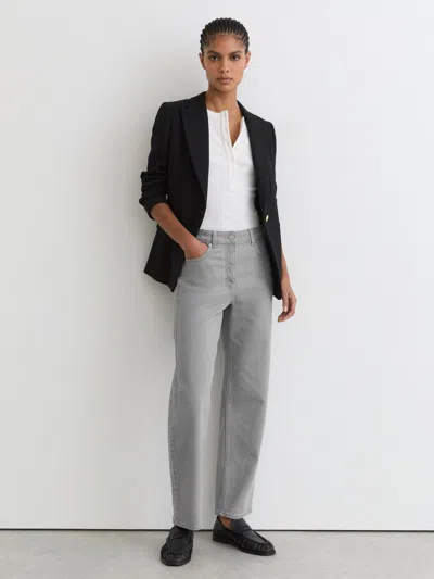 Reiss Grey Mid-rise Straight-leg Jeans In Gray