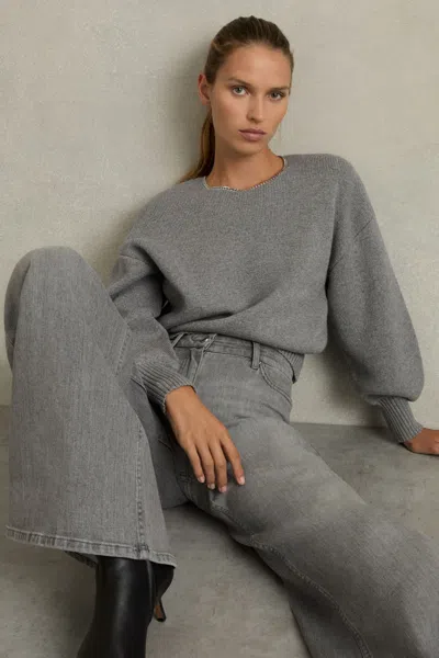 Reiss Grey Chain-necklace Jumper With Cashmere