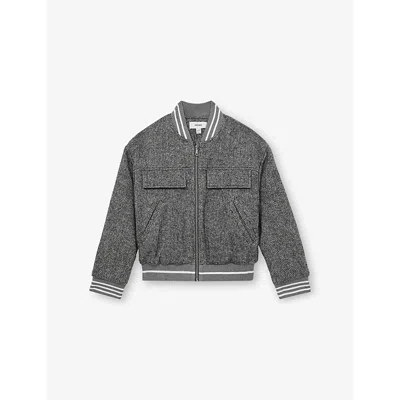 Reiss Kids' Padded Wool-blend Bomber Jacket 4-13 Years Grey