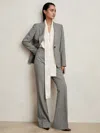 Reiss Grey Petite Single-breasted Check Suit Blazer In Gray