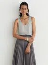 Reiss Ruby Silk Blend Sleeveless Top In Gray