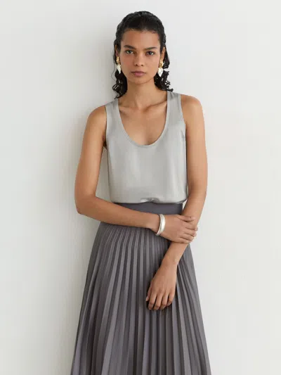 Reiss Ruby Silk Blend Sleeveless Top In Multi