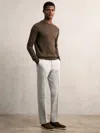 Reiss Grey Slim Fit Drawcord Trousers In Gray