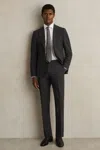 Reiss Grey Slim-fit Wool-blend Suit Trousers