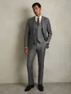 Reiss Grey Slim-fit Wool Suit Waistcoat In Multi