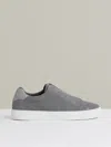 Reiss Grey Suede Slip-on Elasticated Trainers In Gray