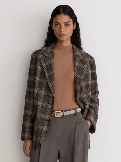 Reiss Grey Suede Square-buckle Belt