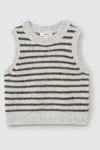 Reiss Grey Venus 13-14 Yrs Wool Blend Striped Vest In Grey