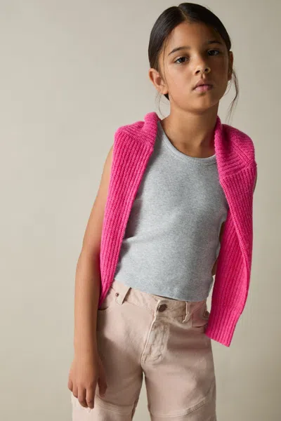 Reiss Grey Violet 4-9 Yrs Cotton Blend Ribbed Vest