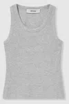 Reiss Grey Violet Teen Cotton Blend Ribbed Vest