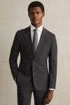 Reiss Grey Wool-blend Single-breasted Suit Blazer Slim-fit