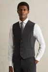 Reiss Grey Wool-blend Slim-fit Waistcoat