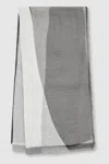 Shop Reiss Grey/white Audrey Linen-blend Printed Scarf
