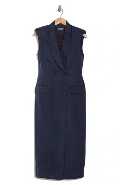 Reiss Guliana Cupro Blazer Dress In Navy