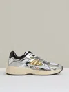 Reiss Gunmetal/black Overlay Logo Running Trainers